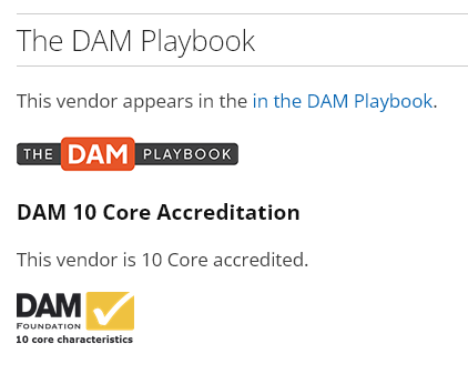 Vendor showing 10 Core Accreditation